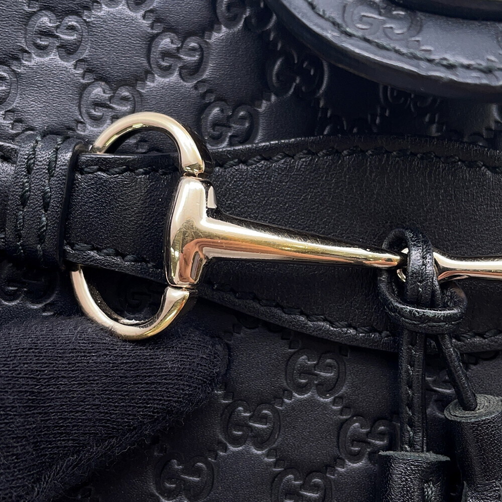 Gucci Horsebit Chain Bag Black Shoulder ssima Leather - Picture 11 of 12